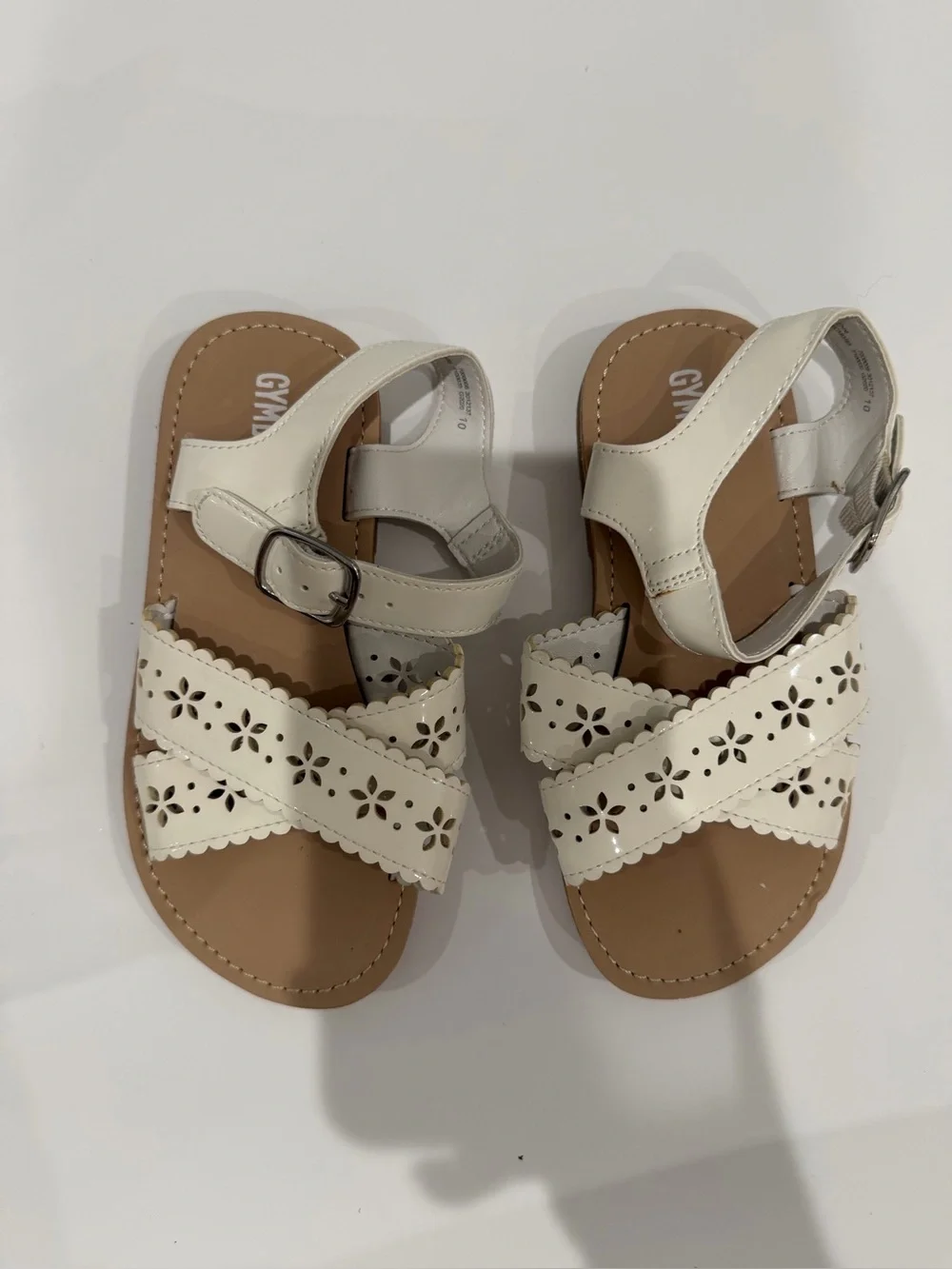 Gymboree Cream Floral Cutout Buckle Sandals